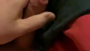 Using my boxers clean up my cumshot 