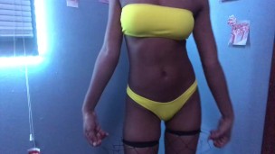 Ebony teen shakes little ass *superhero*