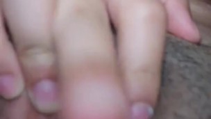 Latina masturbatin her trimmed pussy