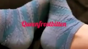 Sock tease while I edit. 