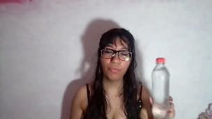  student getting ready to fuck herself on exam