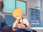 Fate/Grand Order — Artoria Pendragon (Lancer) makes you cum 3 times 2/16