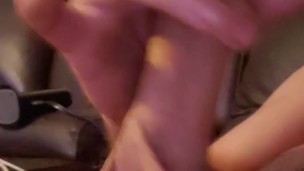 Stroking big cock