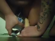 Slutty s loose pussy fucked wide open for all to see 
