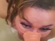 Dirty piggy drinking Master's pee sucking dick and cleaning floor  1/16