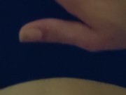 He plays with her pussy before fucking her 