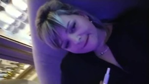 Smoking public. Hot bbw blondy on restaurant