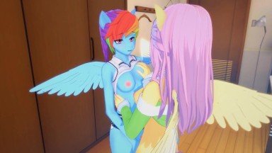 (3D Hentai)(My Little Pony) Rainbow Dash and Fluttershy lesbian