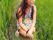 PISSING in Public RICE Fields