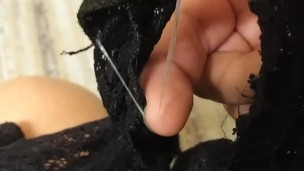 Showing you todays grool filled panties(so slimy i have to change)