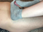 kelly_feet  footjob in gray socks cumshot on socks foot fetish 15/16