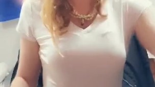Sexy Blonde Tranny Vaping