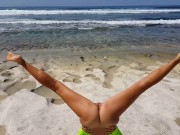 Naked YOGA # Morning Yoga exercises at Ocean Shore 14/16