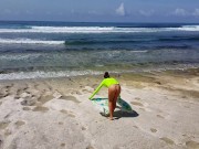 Naked YOGA # Morning Yoga exercises at Ocean Shore 2/16
