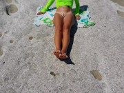 Naked YOGA # Morning Yoga exercises at Ocean Shore 9/16