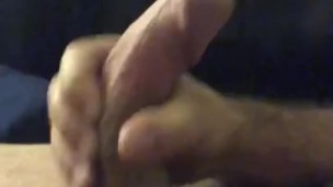 Jerking off my thick curvy penis