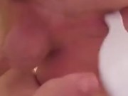 Toying ass with hair brush
