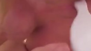 Toying ass with hair brush