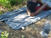 Sexy ebony lovin white daddy in the woods at Myrtle beach SC