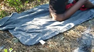 Sexy ebony lovin white daddy in the woods at Myrtle beach SC