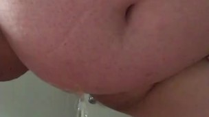 Bbw pissing on her floor