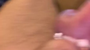 Daddy jerking his dick in bed before work.