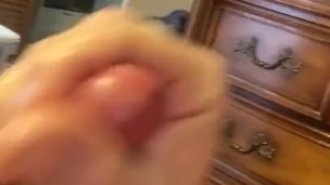 Cumming in bed with cock ring. 