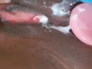 Creamy orgasm covers butt plug