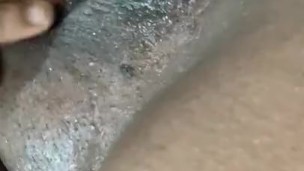 Rubbing my fat juicy ebony pussy really quick 