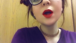 Babygirl_goth Red lipstick SFW Smoking