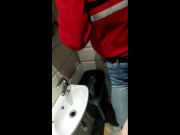 Tinder girl fuck & get cum on face. Ethnic restaurant public toilet fuck! 4/16
