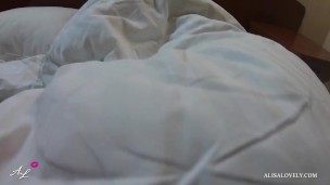 Real Amateur Babe in Stockings Orgasming and Squirting Close-up!