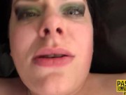 Chubby tattooed sub sucks and gets banged 13/16