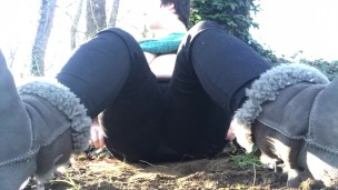 Risky Outdoor Piss and Cum