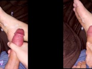 4k guy jerking off dick with foot, footjob Trailer