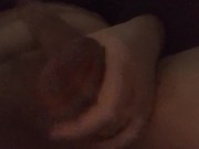Slow cum release while stroking cock
