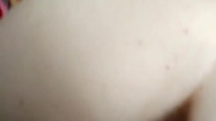 Fat white pussy gets pounded doggy style