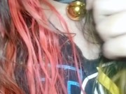 Kitty playing with the bell, she is calling you 9/16