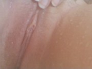 Masturbating in the shower with purple vibrating wand amateur 