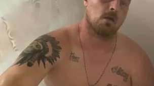 Shower time with a big boy