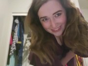 Cute thick white girl gives amature striptease  1/16