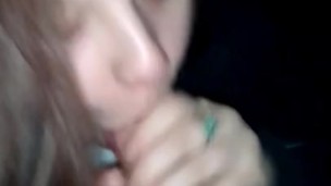 Perfect sloppy head from hot babe. Cum in her throat! 