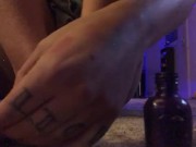 Foot rub and painting toe nails