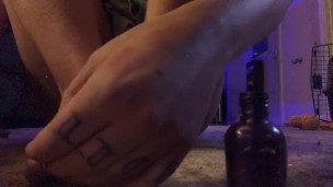 Foot rub and painting toe nails