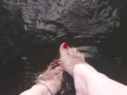 tici feet tici_feet @tici_feet lagoon and my feet with red toenails