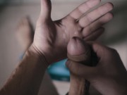 Cinematic POV 4K male masturbation. Big white uncut dick 12/16