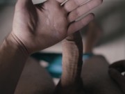 Cinematic POV 4K male masturbation. Big white uncut dick 14/16