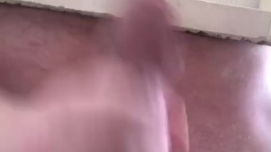 Closeup solo male cum undershot 