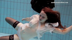 Salaka Ribkina naked in the pool