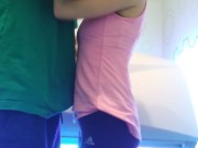 Public rough quickie and blowjob in gym 1/16